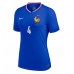 Camisa de Futebol França Dayot Upamecano #4 Equipamento Principal Mulheres Europeu 2024 Manga Curta